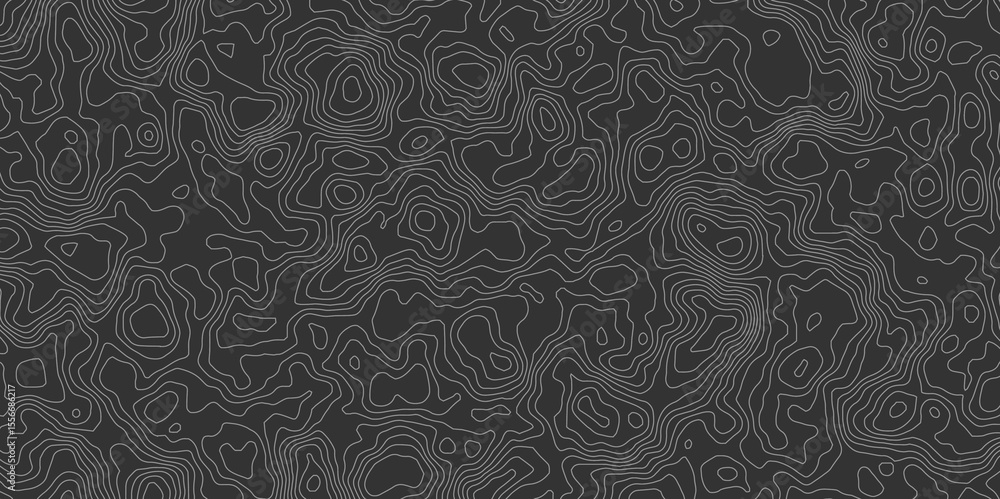 Poster gray abstract topographical map with contour lines creating a seamless pattern effect creates a sens