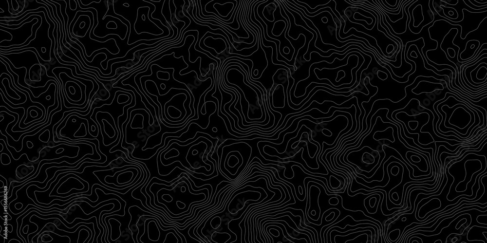 Poster topographic map with contour lines showing elevation changes design is abstract and graphic, with a 
