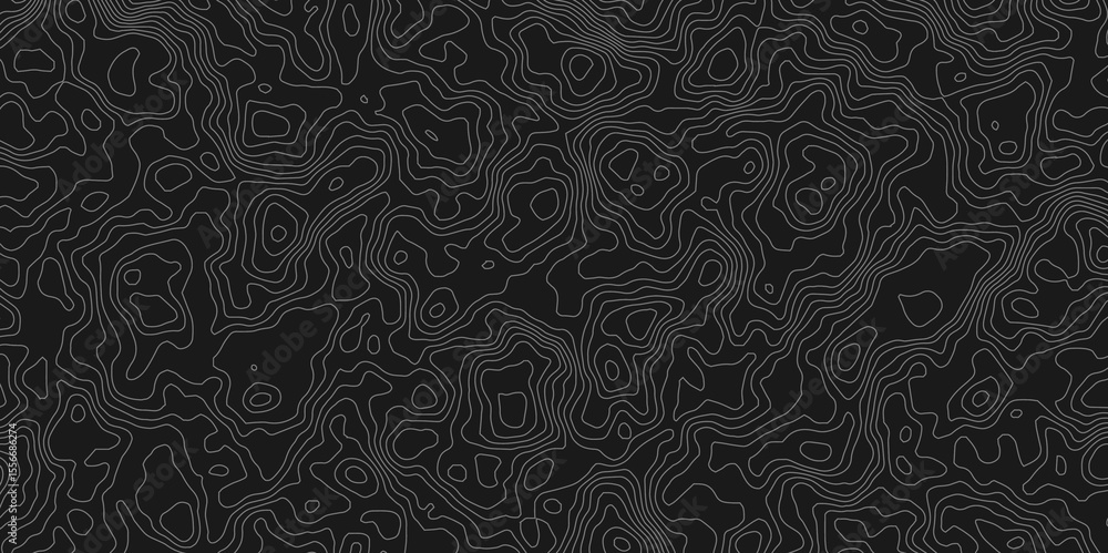 Poster topographic map with contour lines showing elevation changes design is abstract and graphic, with a 