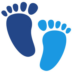 The baby feet icon indicates the birth of childhood, and also growth or the beginning of life messages relating to the beginning of life, family, and care
