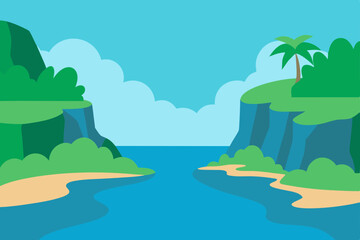 tropical island in the ocean