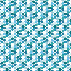 Seamless Blue and Teal Hexagon Tile Pattern, Modern Geometric Hexagonal Vector Background, Abstract Repeating Hexagon Texture in Blue Tones and making it ideal for backgrounds, wallpapers, textiles.