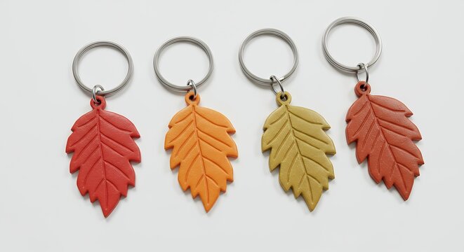 Colorful leaf keychains