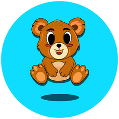 An adorable illustration of a friendly teddy bear, perfect for themes related to childhood, comfort, toys, and innocence. Ideal for children's products, nurseries, gifts, and heartwarming designs.