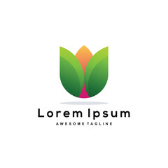 Leaf colorful logo illustration