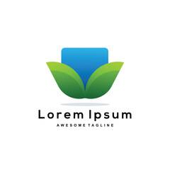 Water Leaf colorful logo illustration