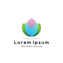 Flower colorful logo illustration