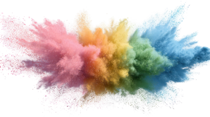Multicolor Powder Explosion Effect in Motion with Rainbow Colors


