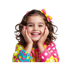 Joyful Little Girl with Bright Clothing and Big Smile