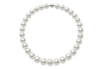 Elegant pearl necklace forming a perfect circle, isolated on a transparent background, ideal for jewelry and fashion designs