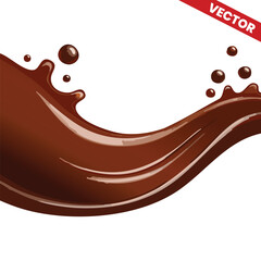 Vector illustration of chocolate wave with dripping effect for dessert packaging, social media content, advertising material, and chocolate product branding for online and offline business use