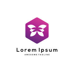 Butterfly logo design color icon