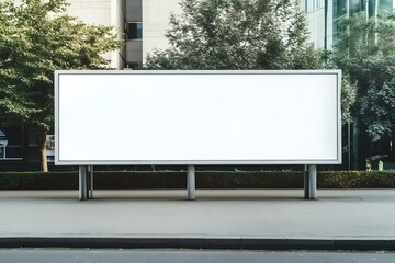 Blank White Billboard Signage Mockup for Outdoor Advertising Display