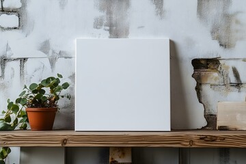 High Clarity Canvas Mockup on Wooden Surface