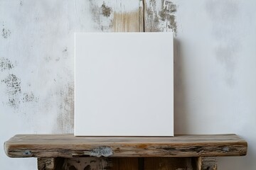 High Clarity Canvas Mockup on Wooden Surface