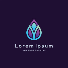 Flower gradient logo design colorful