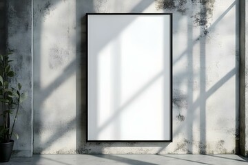 High-Resolution Wall Poster Mockup with Shadows