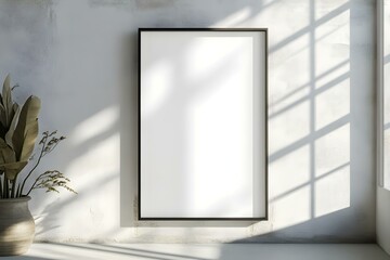 High-Resolution Wall Poster Mockup with Shadows