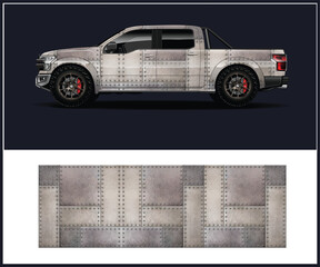 Riveted Metal Panel Truck A Steampunk Automotive Concept Illustration
