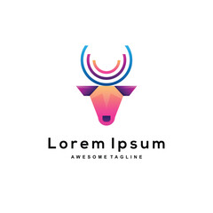 Heat deer gradient logo design colorful