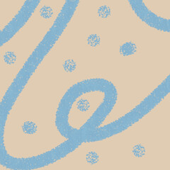 Abstract vector illustration of blue curved lines and dots on a light brown background suitable for posters, greeting card decorations, and banners.