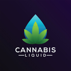 Liquid Cannabis gradient logo design color