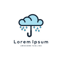 Cloud  umbrella logo color template