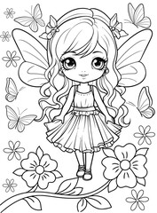 Fairy Coloring Page or Fairy coloring book pages