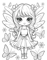 Fairy Coloring Page or Fairy coloring book pages