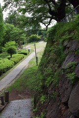 June 28, 2025, Morioka, Iwate Prefecture, Japan.The ruins of Morioka Castle and the surrounding area.