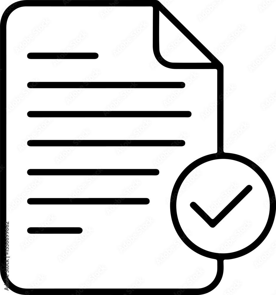 Poster document with a checkmark in a circle indicating approval or completion