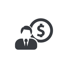 vector flat design icon of employee bonus or employee salary.