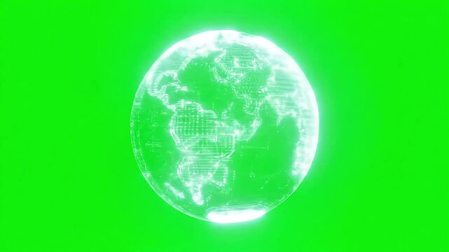 Glowing Oval Shape with World Map Design on Bright Green Background with ai generated