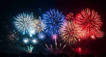 Spectacular Fireworks Display Illuminating the Night Sky