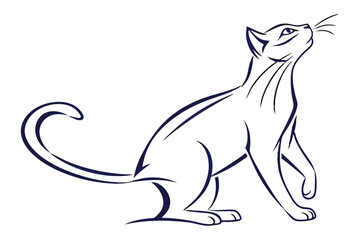 Feline Shadow: Minimalist Cat Silhouette