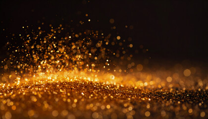 金色のきらめきと黒背景