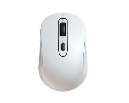 Computer mouse with scroll wheel on surface
