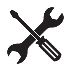 Wrench and screwdriver. Tools icon. Settings, preferences, maintenance, or service symbol