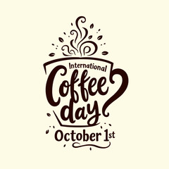 International Coffee Day Typography Set – Vintage Cup Vector Designs