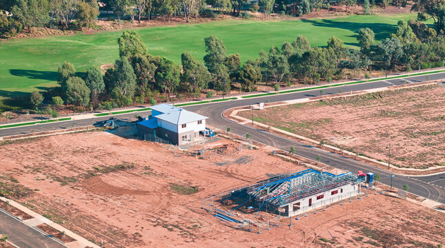Two houses under construction at Silverwoods Estate in Yarrawonga