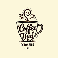 International Coffee Day Typography Set – Vintage Cup Vector Designs