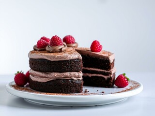 Chocolate Cake with Raspberries