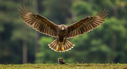 Obraz premium Javanese eagle pouncing on prey