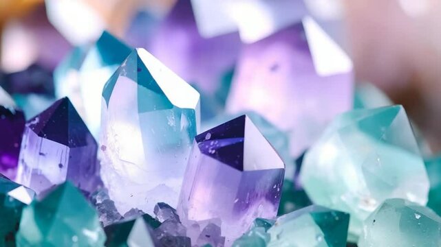 Colorful gemstone cluster closeup