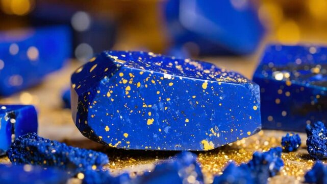 Lapis lazuli gemstone close up