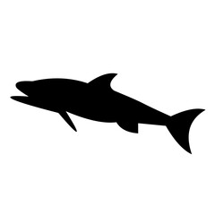 Fototapeta premium Fish vector silhouette , clip art, and symbol. Shilhouette of fish concept and simple design