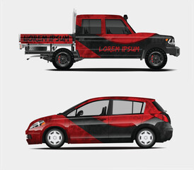 Red and Black Car and Truck Wrap Designs