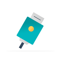 usb plug icon, colored flat vector. modern and minimalist design