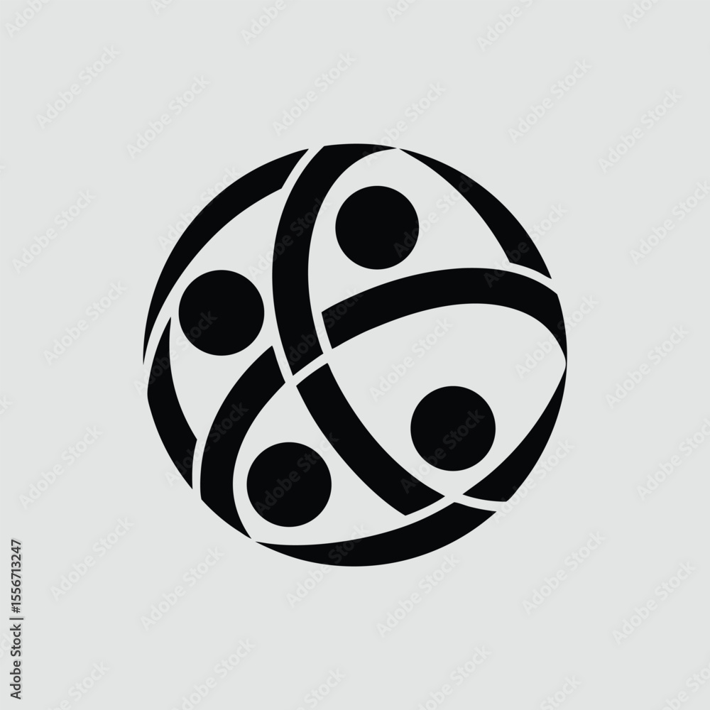 Aufkleber Abstract geometric illustration with overlapping lines and circle elements for design