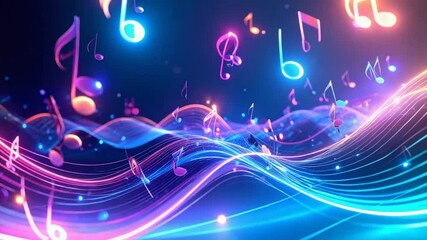 Abstract colorful musical notes
